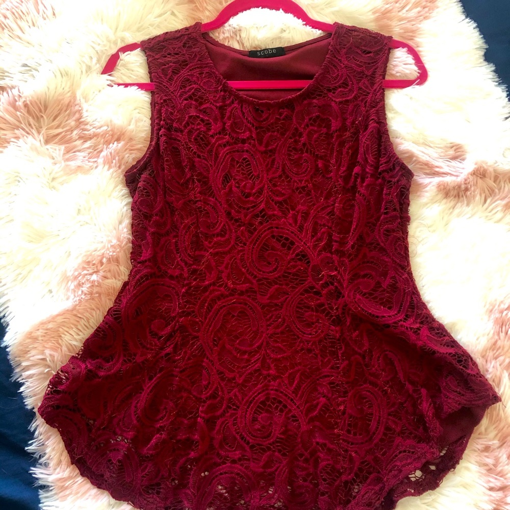 Lace Peplum Top